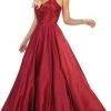 May Queen - Spaghetti Straps Corset Back Long Satin Gown MQ1678 Formal Gowns