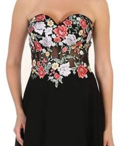 May Queen - Strapless Embellished Chiffon Evening Gown Formal Gowns