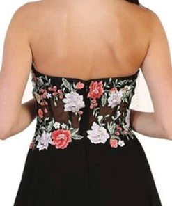 May Queen - Strapless Embellished Chiffon Evening Gown Formal Gowns