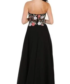 May Queen - Strapless Embellished Chiffon Evening Gown Formal Gowns