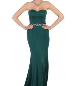 Formal Gowns May Queen - Strapless Glimmering Waist Evening Gown