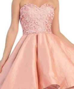 May Queen - Strapless High-Low Pleated Cocktail Dress Cocktail Dresses