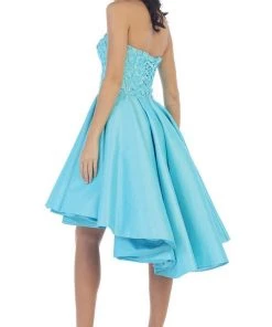 May Queen - Strapless High-Low Pleated Cocktail Dress Cocktail Dresses