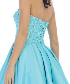 May Queen - Strapless High-Low Pleated Cocktail Dress Cocktail Dresses