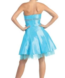 May Queen - Strapless Pleated Bodice Empire Cocktail Dress MQ596 Cocktail Dresses 16 May Queen - Strapless Pleated Bodice Empire Cocktail Dress MQ596 Cocktail Dresses