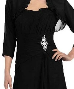 May Queen - Strapless Pleated Mother Of The Bride Gown With Bolero