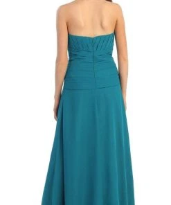 May Queen - Strapless Pleated Mother Of The Bride Gown With Bolero