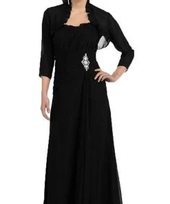 May Queen - Strapless Pleated Mother Of The Bride Gown With Bolero