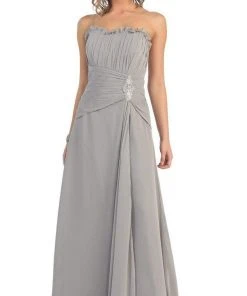 May Queen - Strapless Pleated Mother Of The Bride Gown With Bolero
