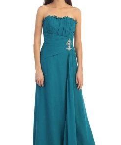 May Queen - Strapless Pleated Mother Of The Bride Gown With Bolero