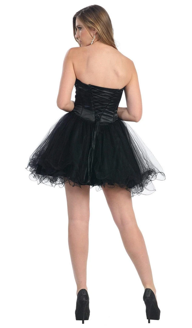 Cocktail Dresses May Queen - Strapless Sweetheart Corset Cocktail Dress MQ 873 5 Cocktail Dresses May Queen - Strapless Sweetheart Corset Cocktail Dress MQ 873