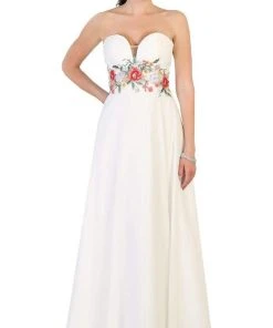 May Queen - Sweetheart Floral Empire Evening Gown Formal Gowns