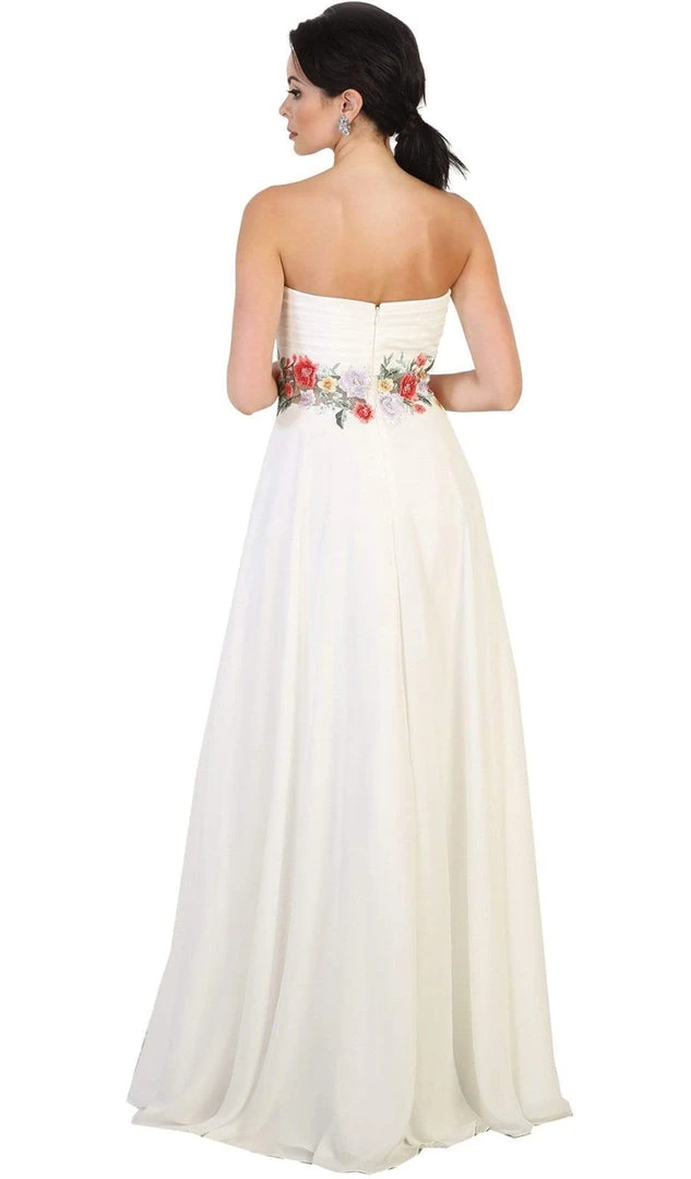 May Queen - Sweetheart Floral Empire Evening Gown Formal Gowns 4 May Queen - Sweetheart Floral Empire Evening Gown Formal Gowns