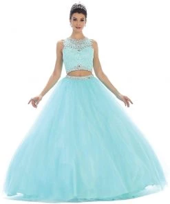 May Queen - Two Piece Beaded Jewel Quinceanera Ballgown Formal Gowns