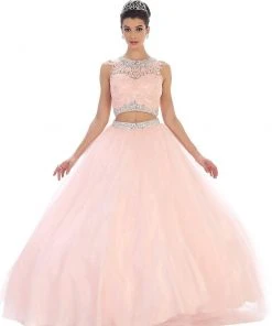 May Queen - Two Piece Beaded Jewel Quinceanera Ballgown Formal Gowns