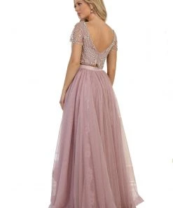 Formal Gowns May Queen - Two Piece Bedazzled Bateau Evening Ballgown
