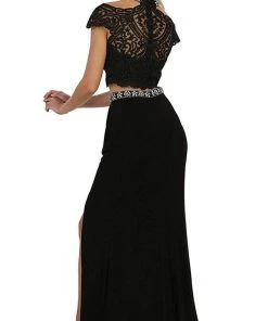 May Queen - Two Piece Bedazzled Sheath Evening Dress Formal Gowns 12 May Queen - Two Piece Bedazzled Sheath Evening Dress Formal Gowns