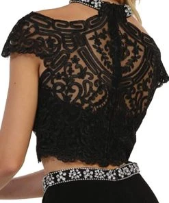 May Queen - Two Piece Bedazzled Sheath Evening Dress Formal Gowns 13 May Queen - Two Piece Bedazzled Sheath Evening Dress Formal Gowns