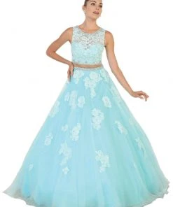 Formal Gowns May Queen - Two Piece Embellished Evening Gown
