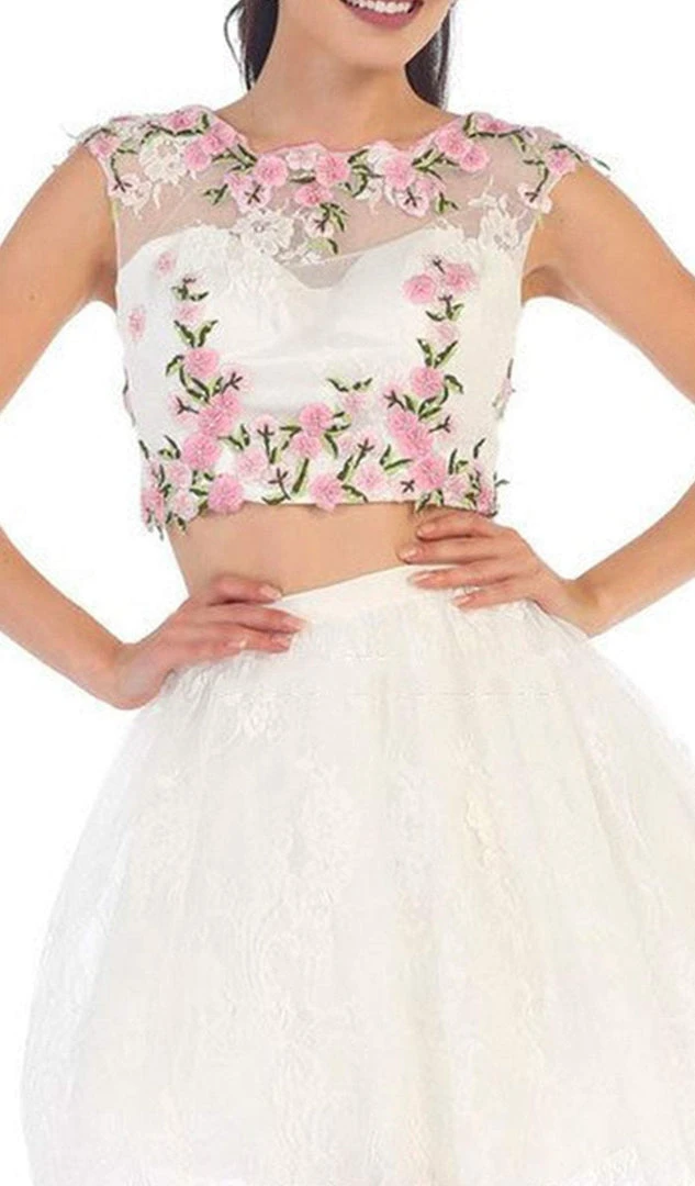 Cocktail Dresses May Queen - Two-Piece Floral Lace Applique Cocktail Dress 4 Cocktail Dresses May Queen - Two-Piece Floral Lace Applique Cocktail Dress
