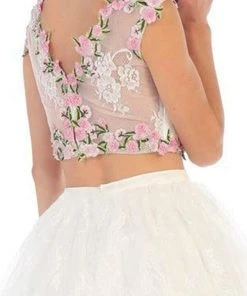 Cocktail Dresses May Queen - Two-Piece Floral Lace Applique Cocktail Dress 9 Cocktail Dresses May Queen - Two-Piece Floral Lace Applique Cocktail Dress