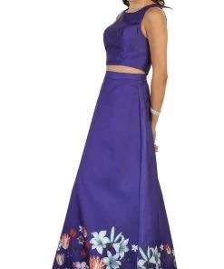 May Queen - Two Piece Floral Print Evening Dress