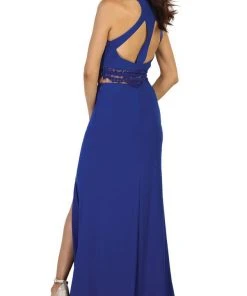 Formal Gowns May Queen - Two-Piece Lace Panel Sheath Evening Gown