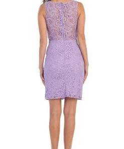 May Queen - Two Piece Lace Sheath Dress MQ1267 - 1 Pc Lilac In Size 8 Available