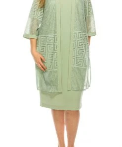 Plus Size Dresses Maya Brooke - 29140 Two Piece Column Midi Dress