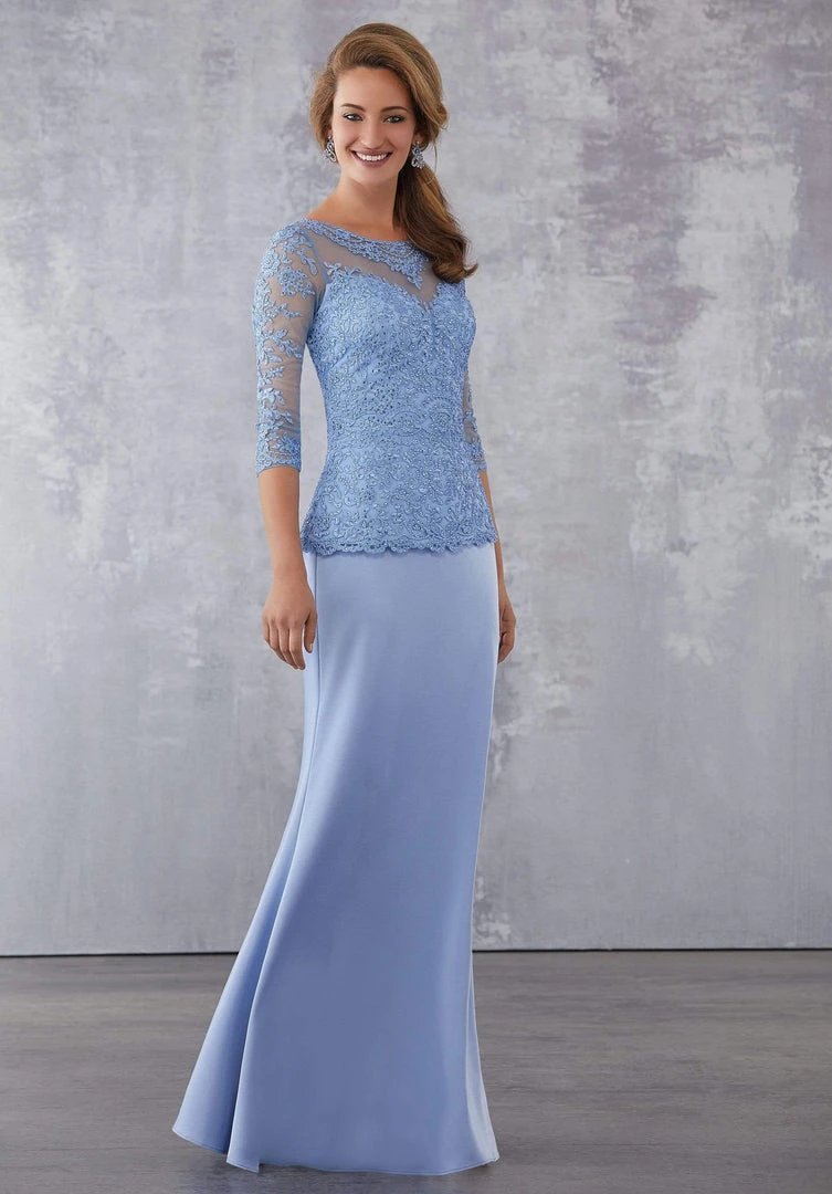 MGNY By Mori Lee - 71709 Beaded Lace Sheath Dress Formal Gowns 3 MGNY By Mori Lee - 71709 Beaded Lace Sheath Dress Formal Gowns