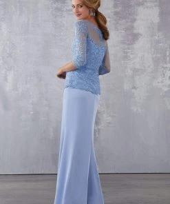 MGNY By Mori Lee - 71709 Beaded Lace Sheath Dress Formal Gowns 8 MGNY By Mori Lee - 71709 Beaded Lace Sheath Dress Formal Gowns