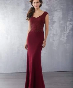 MGNY By Mori Lee - 71715 Beaded V-Neck Sheath Dress Formal Gowns 13 MGNY By Mori Lee - 71715 Beaded V-Neck Sheath Dress Formal Gowns