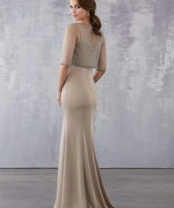 Formal Gowns MGNY By Mori Lee - 71732 V-neck Trumpet Dress With Embellished Jacket