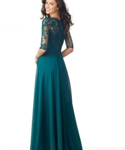 MGNY By Mori Lee - 71812 Beaded Embroidered Bateau Dress