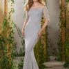 MGNY By Mori Lee - 71902 Beaded Off-Shoulder Jersey Dress Formal Gowns