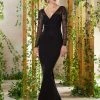 Formal Gowns MGNY By Mori Lee - 71910 Lace Appliqued Long Sleeves Gown 1 Formal Gowns MGNY By Mori Lee - 71910 Lace Appliqued Long Sleeves Gown