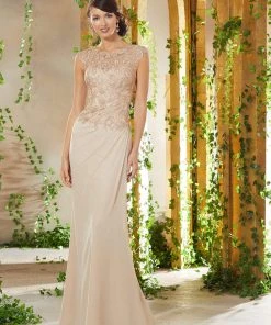 MGNY By Mori Lee - 71919 Embroidered Bateau Sheath Dress