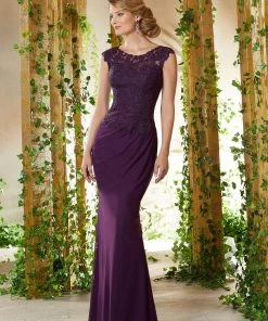MGNY By Mori Lee - 71919 Embroidered Bateau Sheath Dress