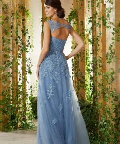 MGNY By Mori Lee - 71922 Embroidered Bateau A-line Dress Formal Gowns 5 MGNY By Mori Lee - 71922 Embroidered Bateau A-line Dress Formal Gowns