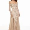 Formal Gowns MGNY By Mori Lee - 72033SC Embroidered Lace Off-shoulder Evening Dress - 1 Pc Champange In Size 10 Available 2 Formal Gowns MGNY By Mori Lee - 72033SC Embroidered Lace Off-shoulder Evening Dress - 1 Pc Champange In Size 10 Available