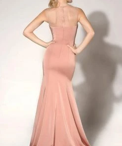 Formal Gowns MNM Couture - 10840 Embellished Illusion Caped Gown