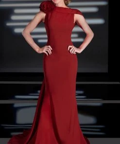 MNM Couture - 2167 Floral Asymmetric Sheath Dress Formal Gowns 15 MNM Couture - 2167 Floral Asymmetric Sheath Dress Formal Gowns