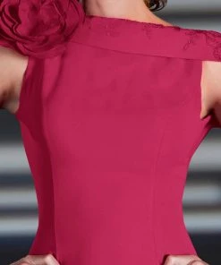 MNM Couture - 2167 Floral Asymmetric Sheath Dress Formal Gowns 16 MNM Couture - 2167 Floral Asymmetric Sheath Dress Formal Gowns