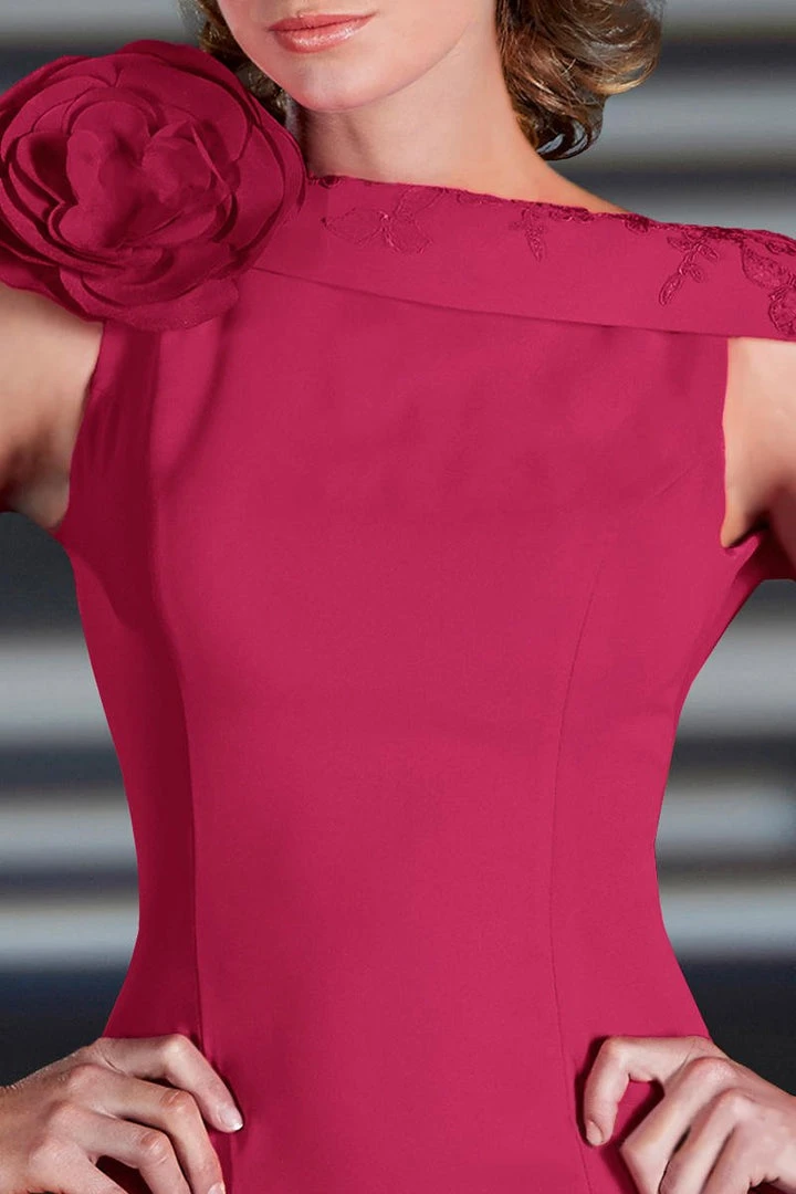 MNM Couture - 2167 Floral Asymmetric Sheath Dress Formal Gowns 8 MNM Couture - 2167 Floral Asymmetric Sheath Dress Formal Gowns