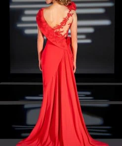 MNM Couture - 2167 Floral Asymmetric Sheath Dress Formal Gowns 18 MNM Couture - 2167 Floral Asymmetric Sheath Dress Formal Gowns