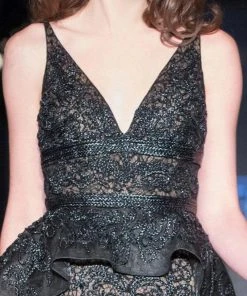 Formal Gowns MNM Couture - 2209 Sleeveless Lace Empire Peplum Long Dress