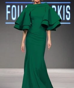 MNM Couture - 2284 Dramatic High Collared V-Back Mermaid Gown Formal Gowns 9 MNM Couture - 2284 Dramatic High Collared V-Back Mermaid Gown Formal Gowns