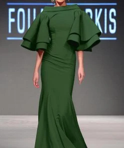 MNM Couture - 2284 Dramatic High Collared V-Back Mermaid Gown Formal Gowns 10 MNM Couture - 2284 Dramatic High Collared V-Back Mermaid Gown Formal Gowns