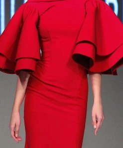 MNM Couture - 2284 Dramatic High Collared V-Back Mermaid Gown Formal Gowns 13 MNM Couture - 2284 Dramatic High Collared V-Back Mermaid Gown Formal Gowns