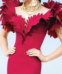 MNM Couture - 2346 Lavish Leaves Ruffled Mermaid Gown